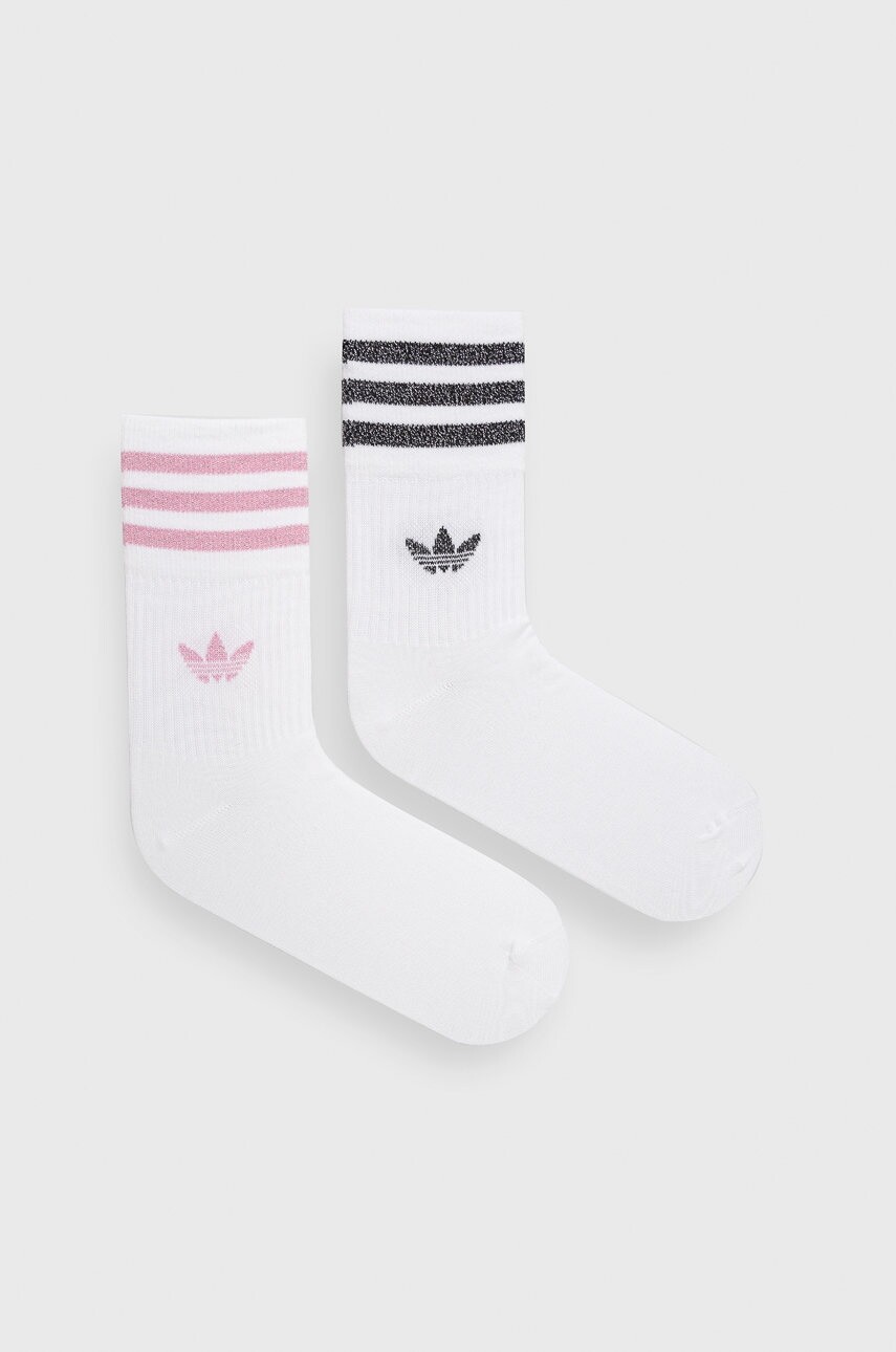 Ponožky adidas Originals (2-pak) dámske, biela farba, HK0301