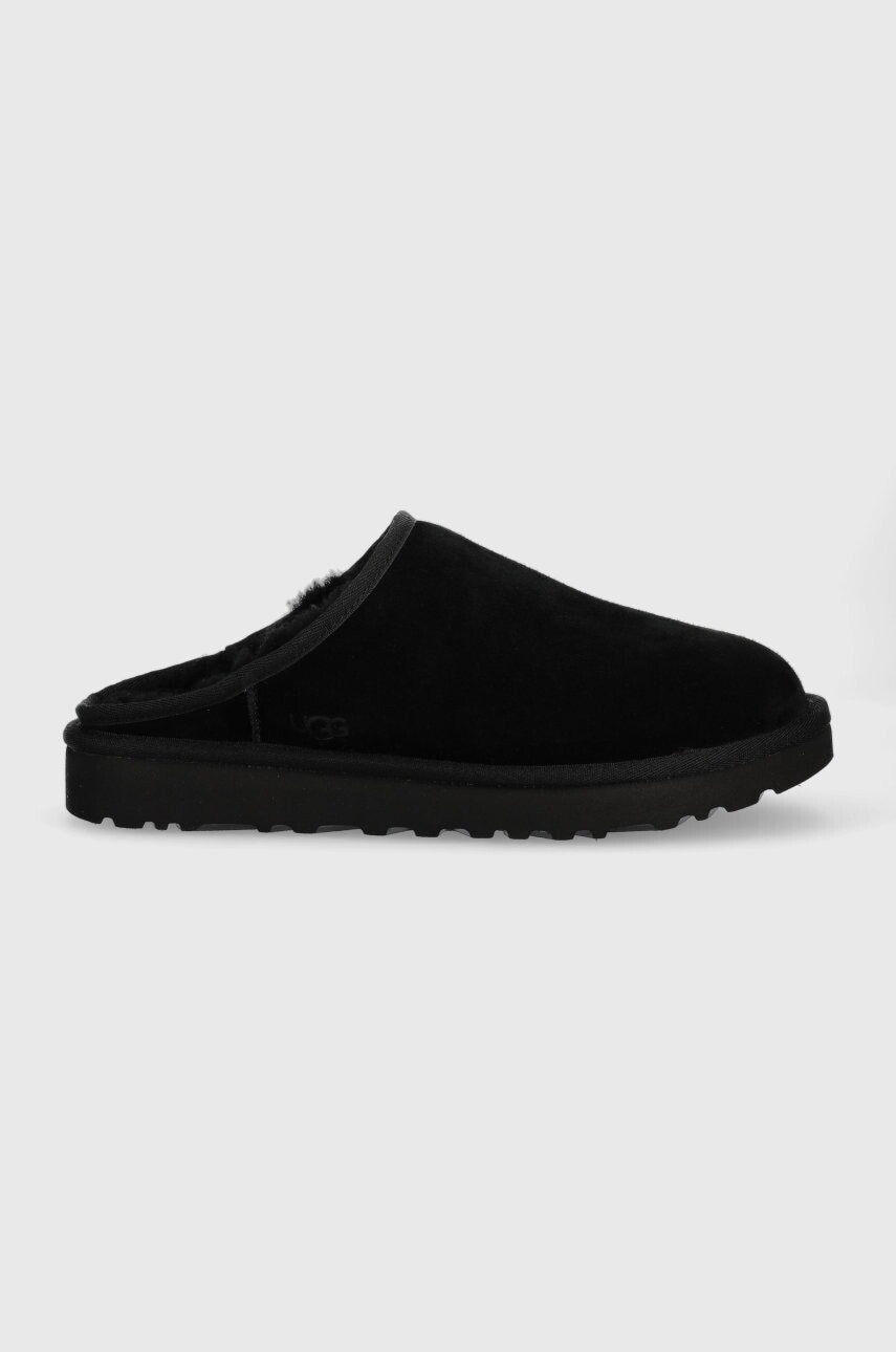 Semišové papuče UGG M Classic Slip-on 1129290.BLK-BLK, čierna farba