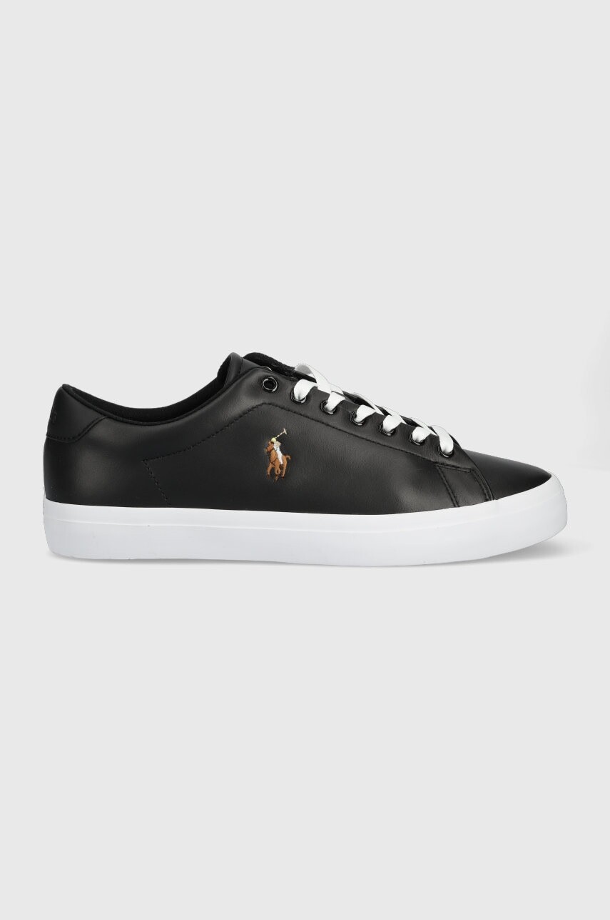 Kožené tenisky Polo Ralph Lauren Longwood čierna farba, 816884372001