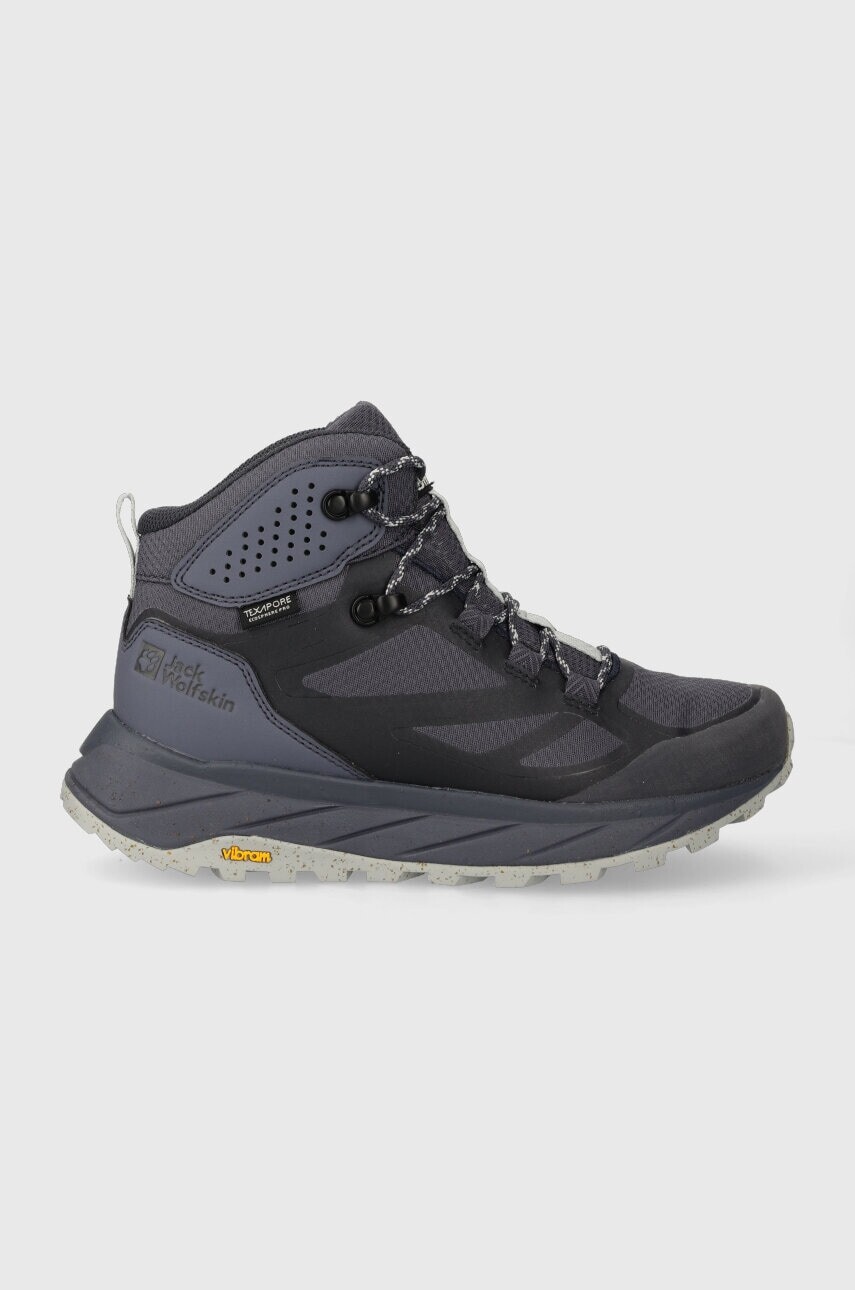 Topánky Jack Wolfskin Terraventure Texapore Mid dámske, tmavomodrá farba, zateplené