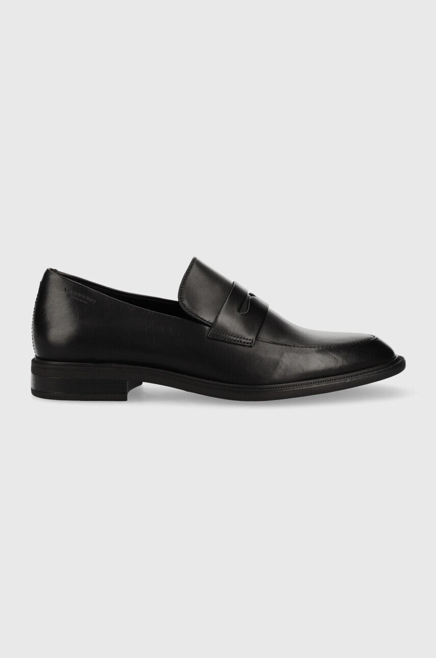 Kožené mokasíny Vagabond Shoemakers Frances 2.0 dámske, čierna farba, na plochom podpätku