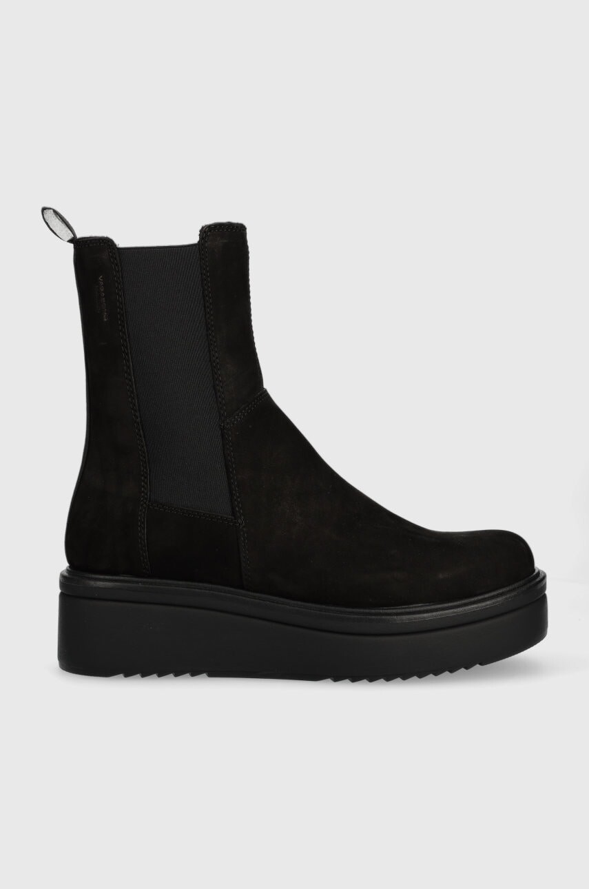 Kožené topánky chelsea Vagabond Shoemakers Tara dámske, čierna farba, na platforme,