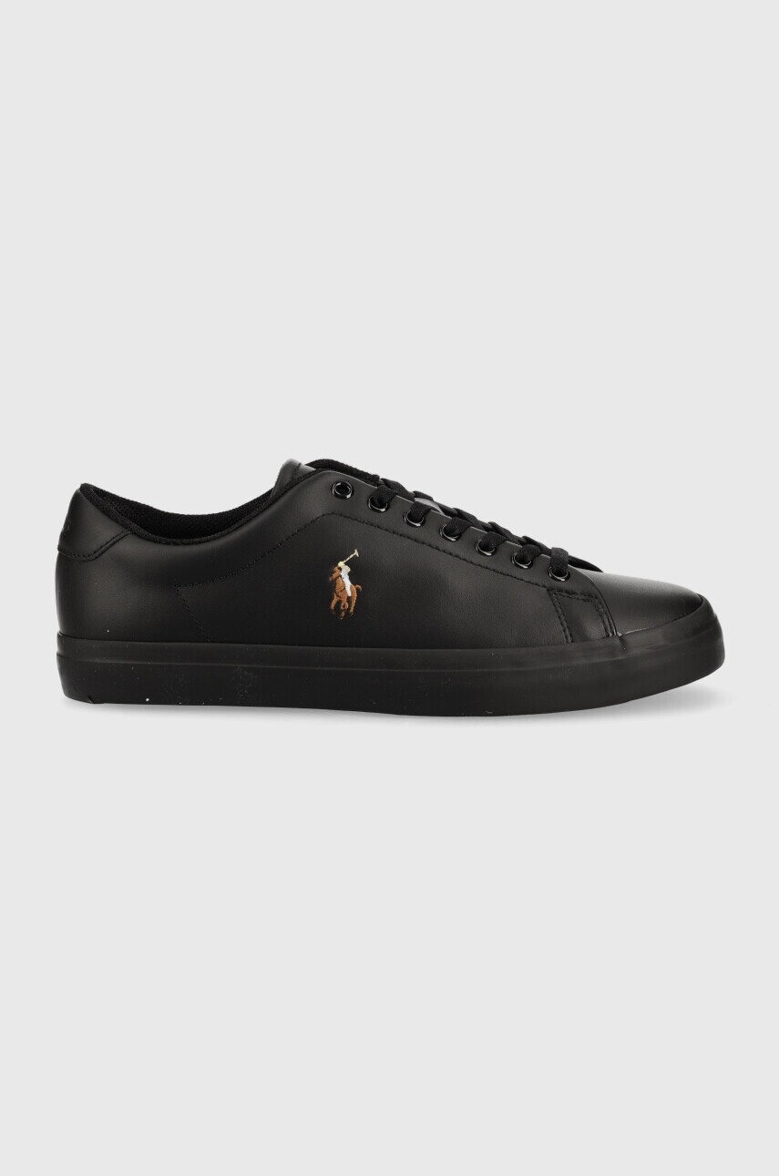 Kožené tenisky Polo Ralph Lauren Longwood čierna farba, 816884372002