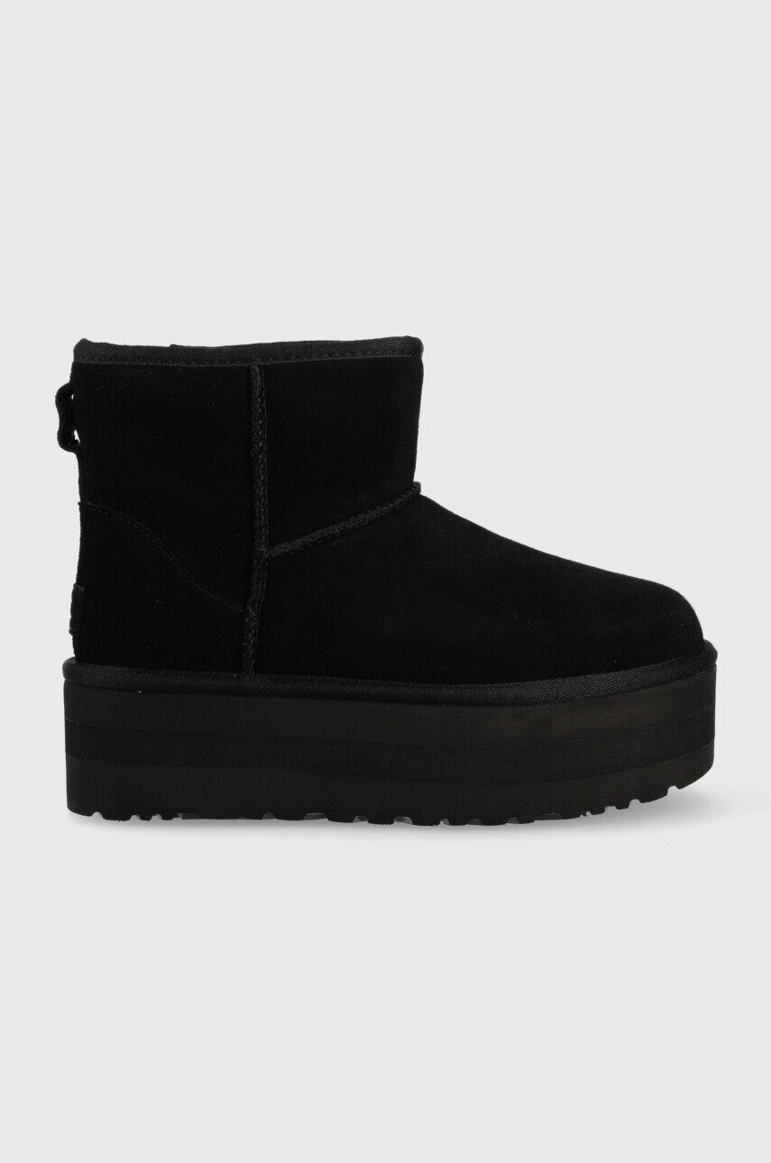 Kožené snehule UGG Classic Mini Platform W Classic Mini Platform , čierna farba 1134991.BLK