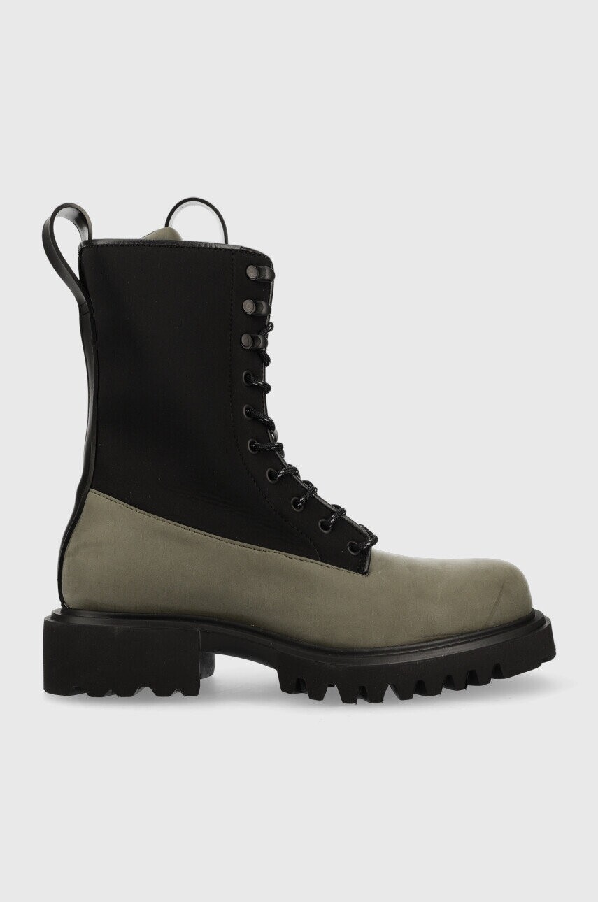 Členkové topánky Rains Palladium x 22610 Show Combat Boot Neopren pánske, čierna farba