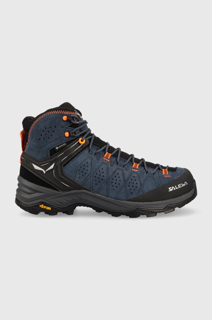 Topánky Salewa Alp Trainer 2 Mid GTX pánske, tmavomodrá farba, zateplené, 00-0000061382