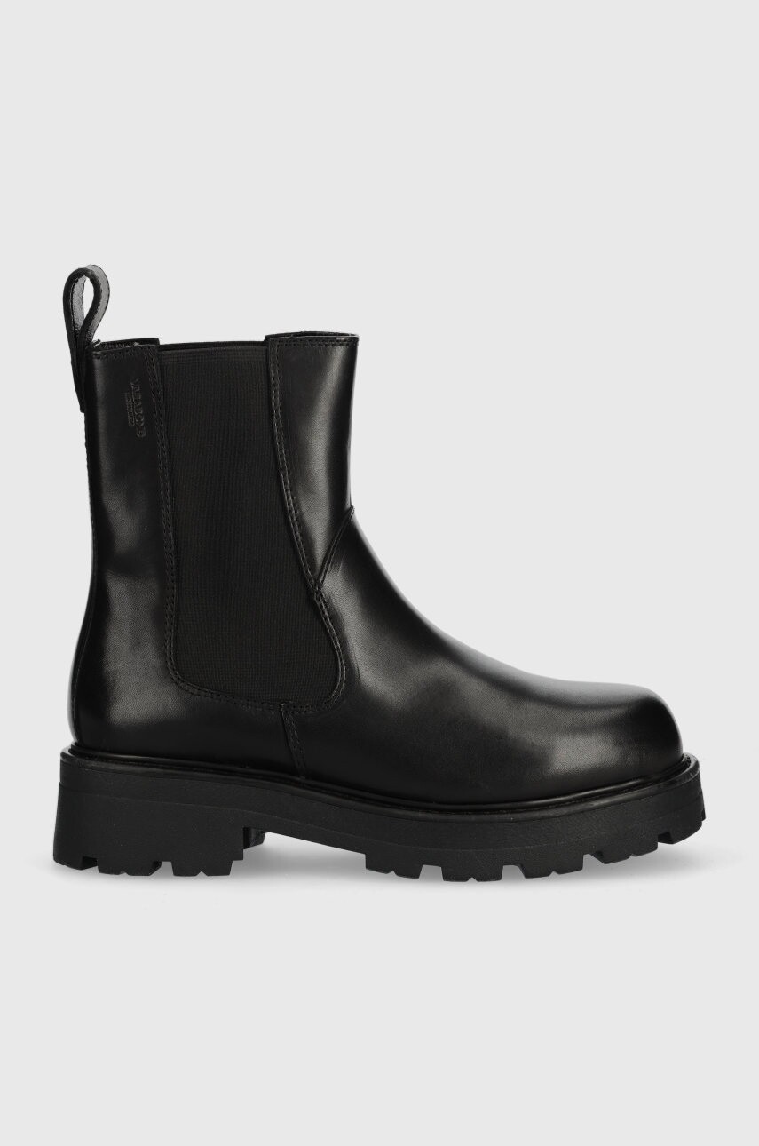 Kožené topánky chelsea Vagabond Shoemakers Cosmo 2.0 dámske, čierna farba, na platforme, jemne zateplené