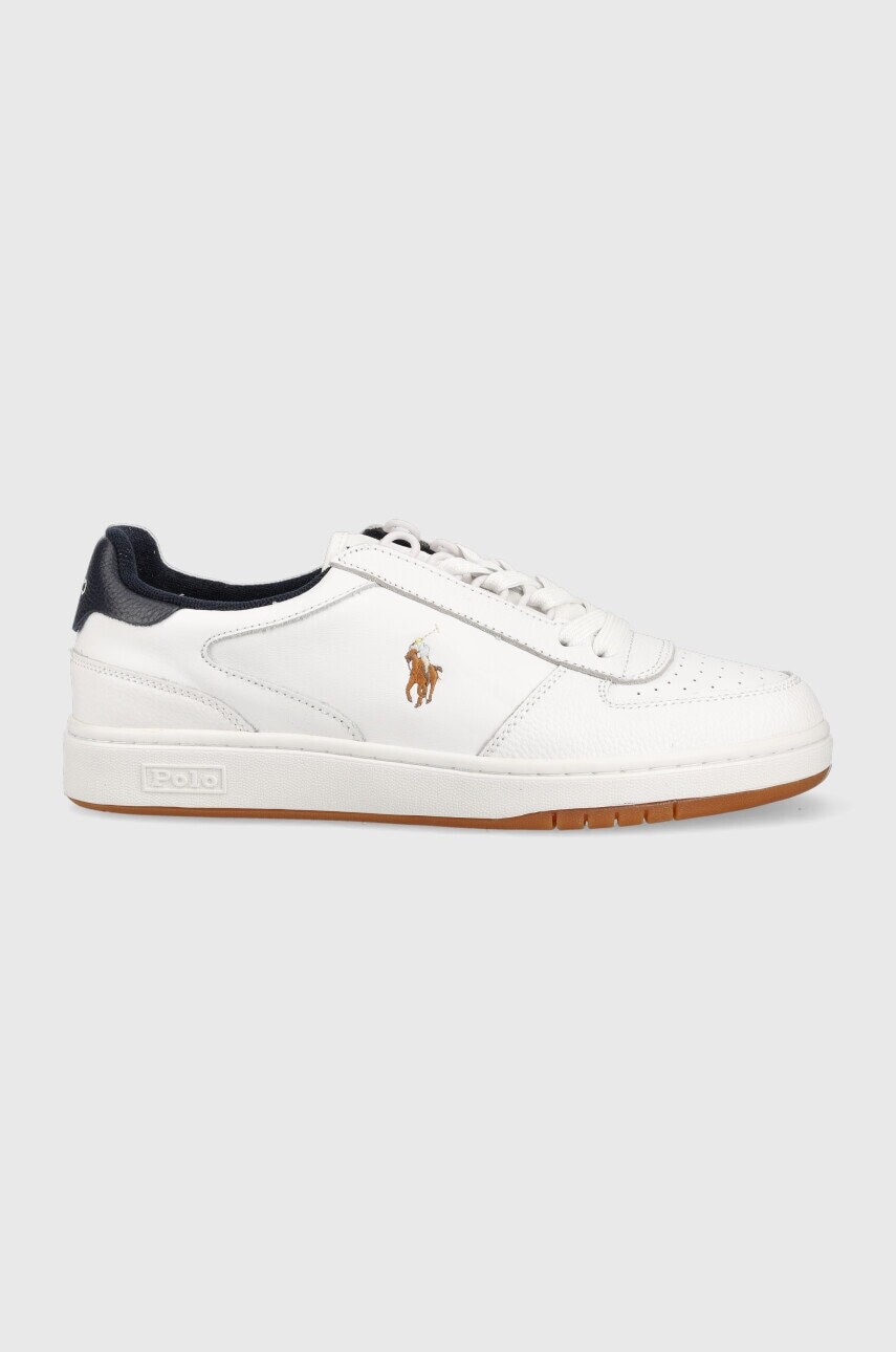 Kožené tenisky Polo Ralph Lauren Polo Crt biela farba, 809877610001