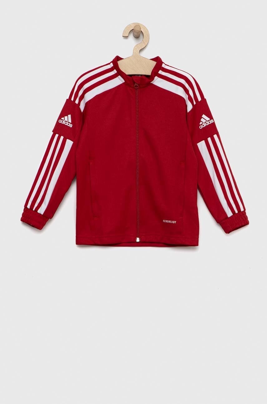 Detská mikina adidas Performance Sq21 Tr Jkt Y červená farba, s nášivkou