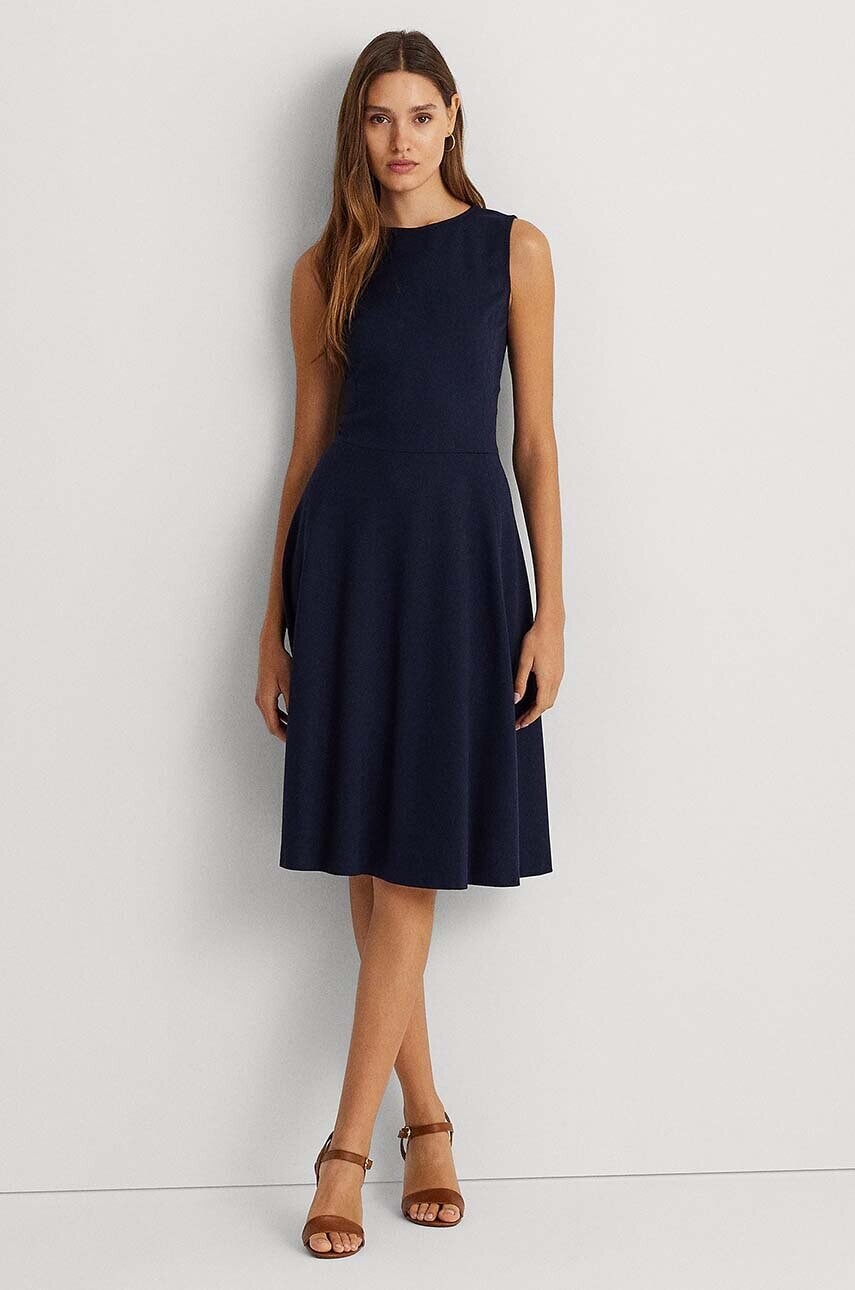 Šaty Lauren Ralph Lauren tmavomodrá farba,mini,áčkový strih,250851951