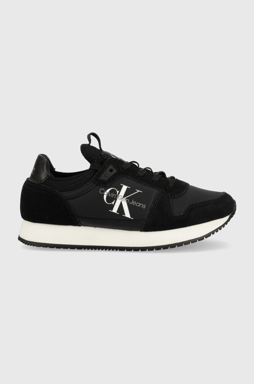 Tenisky Calvin Klein Jeans YW0YW00840 RUNNER SOCK LACEUP NY-LTH W čierna farba, YW0YW00840