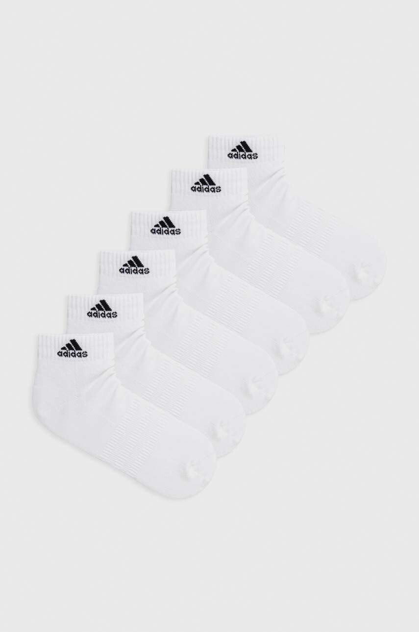 Ponožky adidas Performance 6-pak C SPW ANK 6P biela farba, HT3442