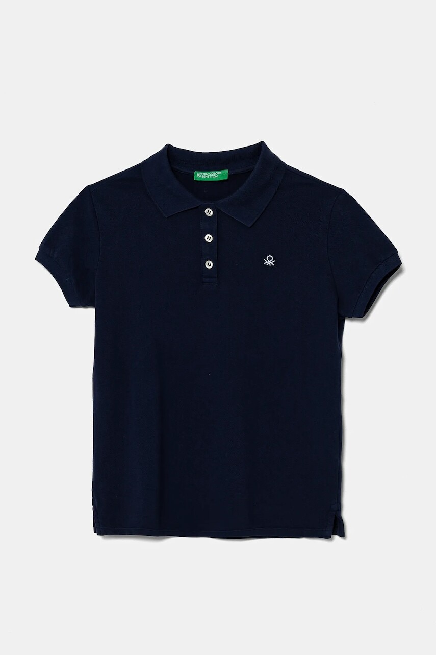 Detské polo tričko United Colors of Benetton biela farba, jednofarebné, 3WG9C300O