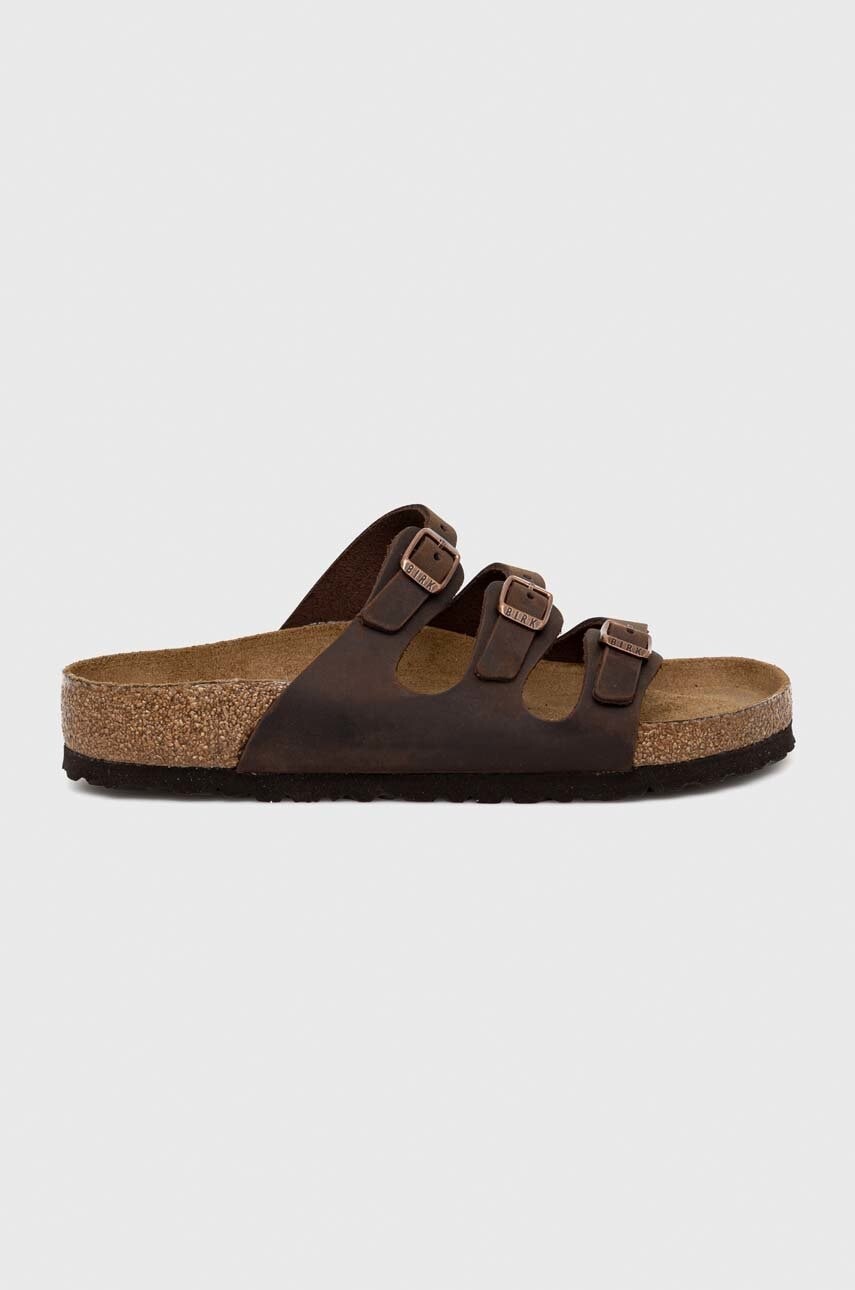 Semišové šľapky Birkenstock FLORIDA dámske, hnedá farba, 53901