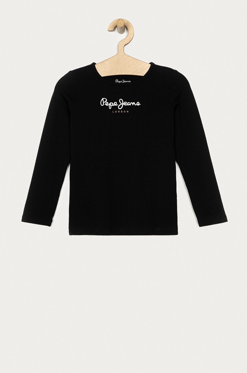 Detské tričko s dlhým rukávom Pepe Jeans Hana čierna farba, s potlačou