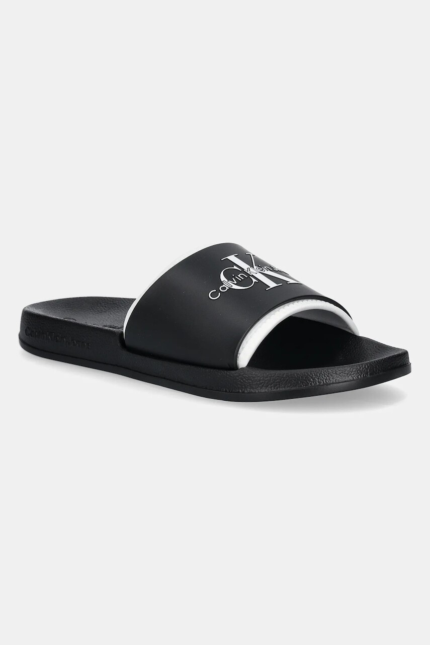 Šľapky Calvin Klein Jeans SLIDE MONOGRAM TPU pánske, čierna farba