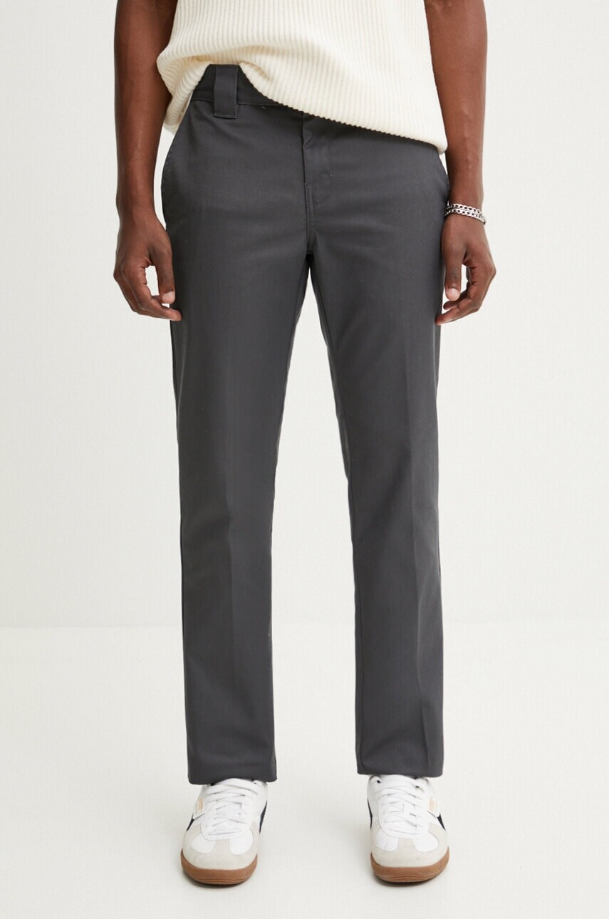 Nohavice Dickies pánske, šedá farba, priliehavé