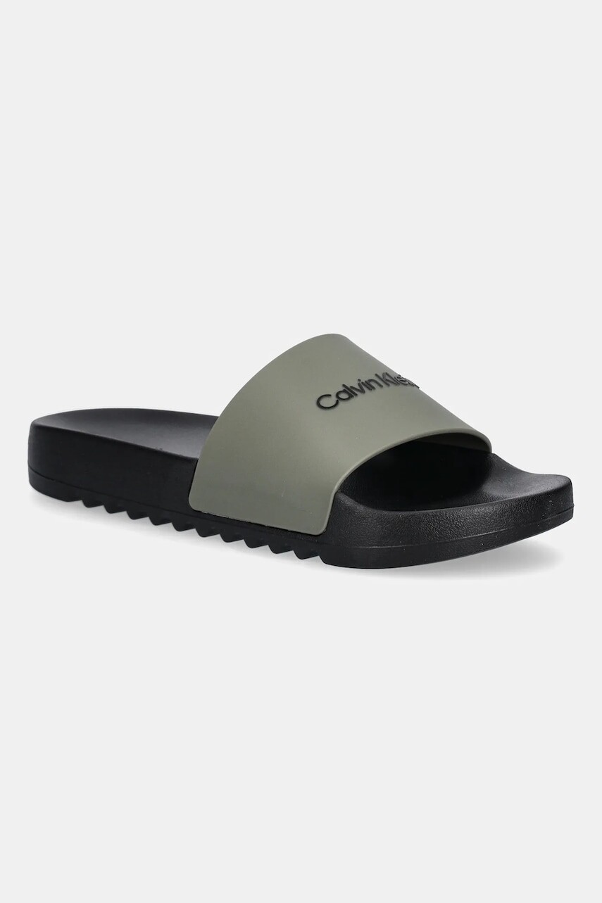 Šľapky Calvin Klein CHUNCKY POOL SLIDE R čierna farba, HM0HM01063