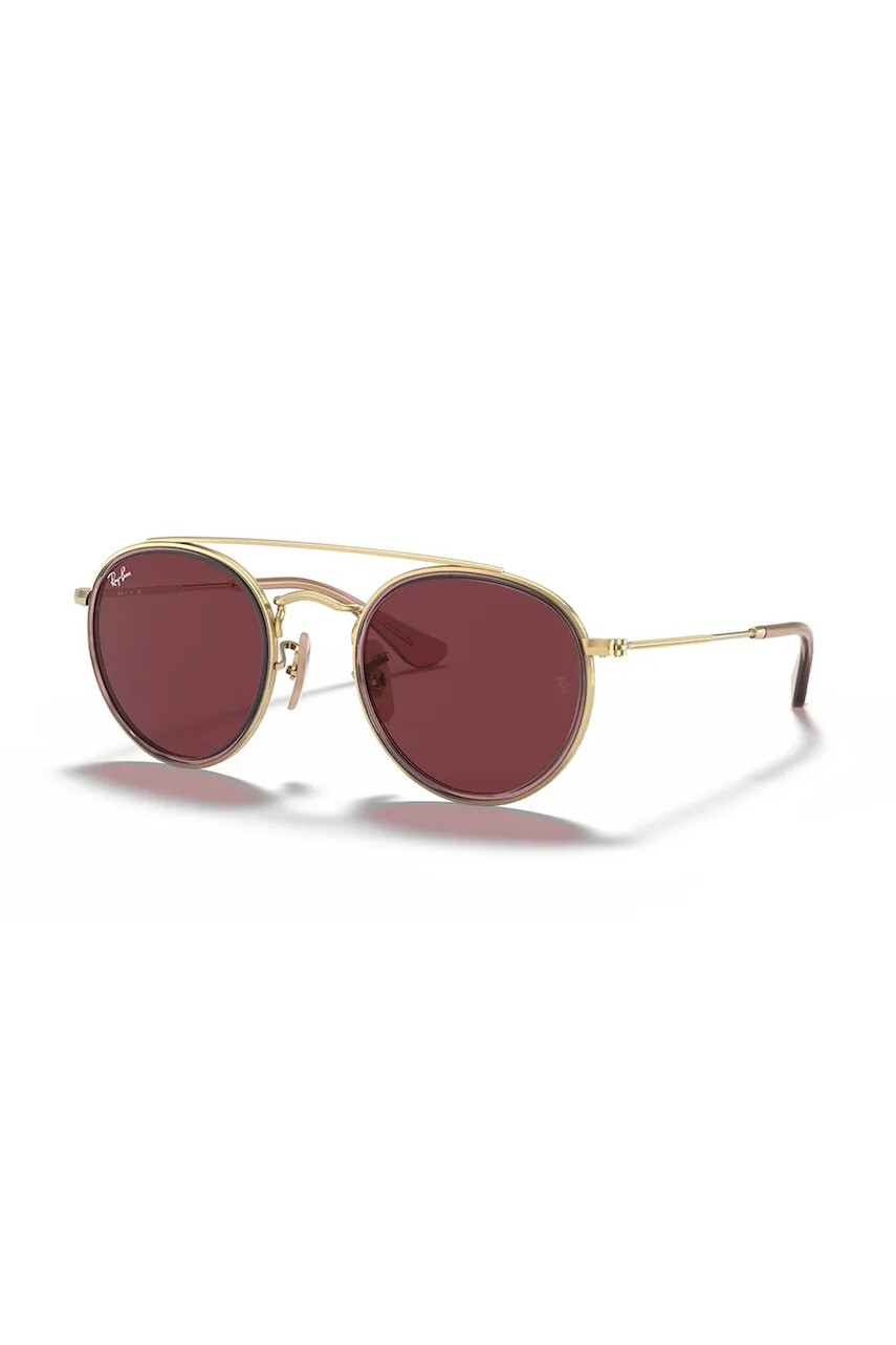 Detské slnečné okuliare Ray-Ban Round Double Bridge zlatá farba, 0RJ9647S