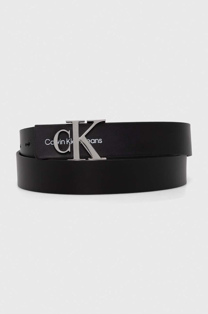 Kožený opasok Calvin Klein dámsky,čierna farba,K60K610281