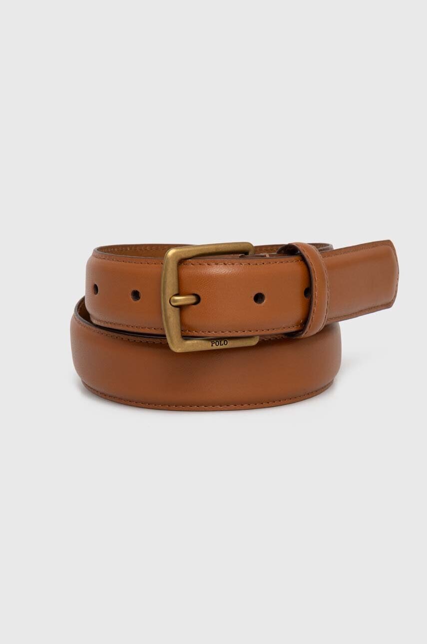 Kožený opasok Polo Ralph Lauren pánsky, béžová farba