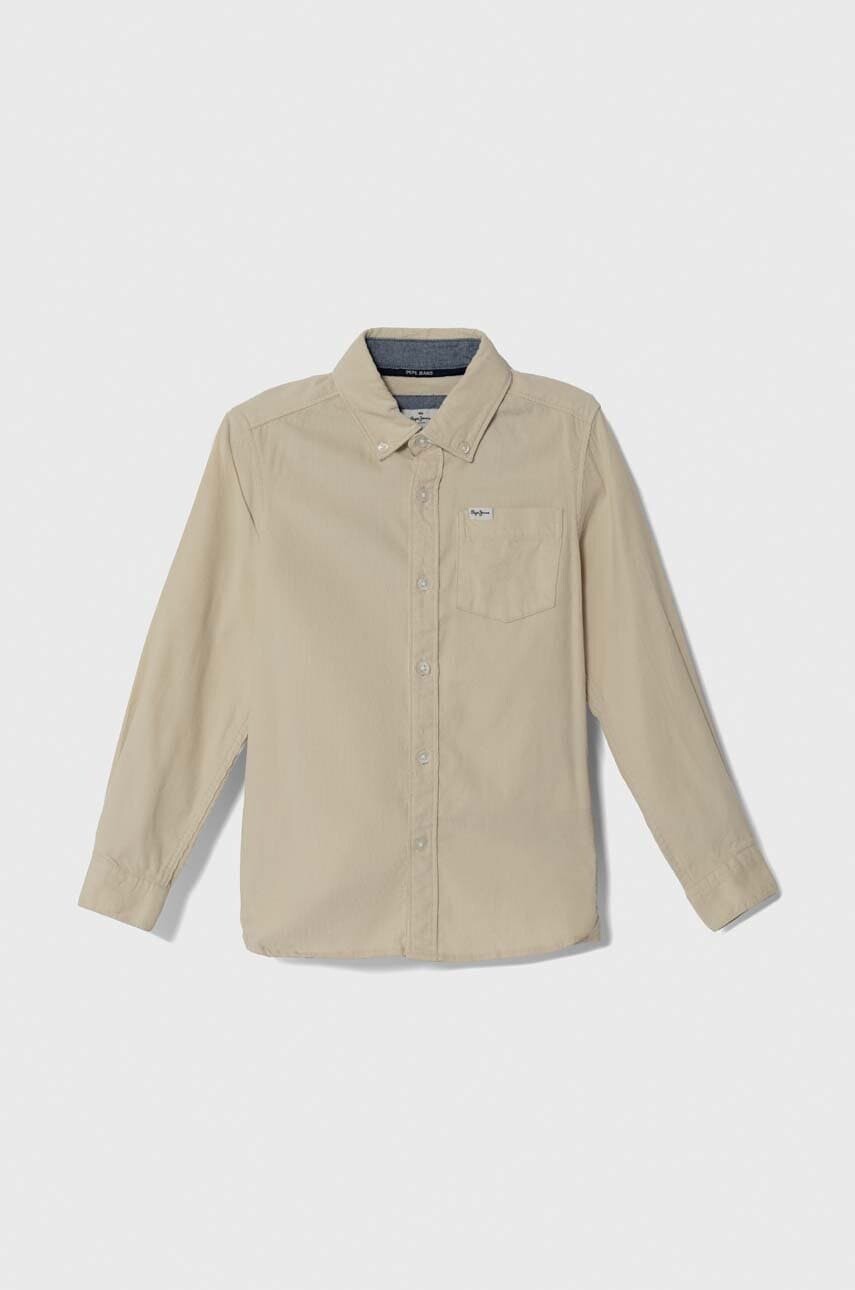 Menčestrová košeľa Pepe Jeans béžová farba