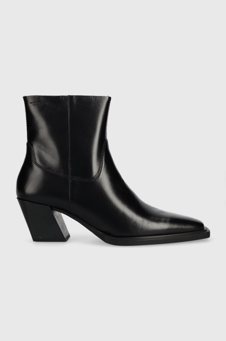 Kožené členkové topánky Vagabond Shoemakers ALINA dámske, čierna farba, na podpätku, 5621.001.20