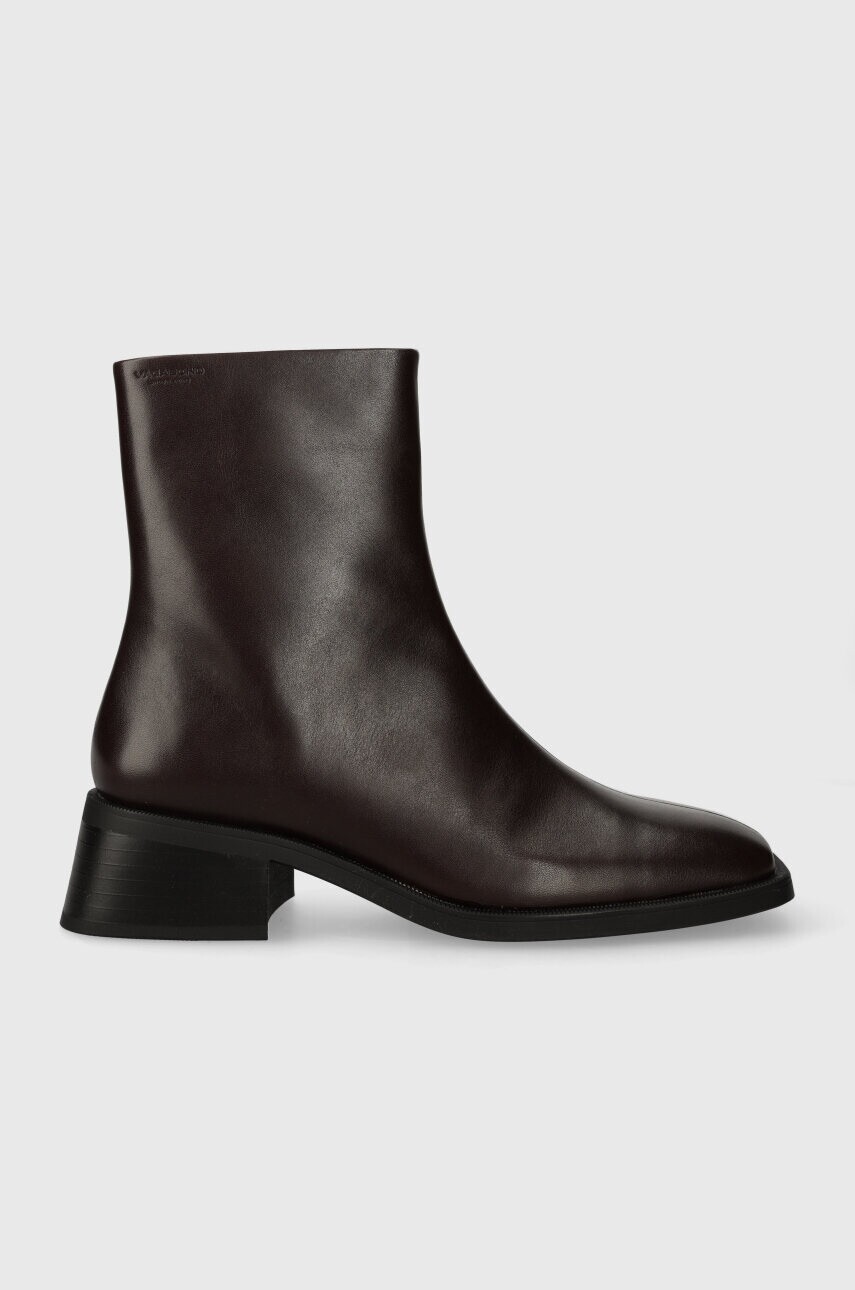 Kožené členkové topánky Vagabond Shoemakers BLANCA dámske, hnedá farba, na plochom podpätku, 5217.201.35