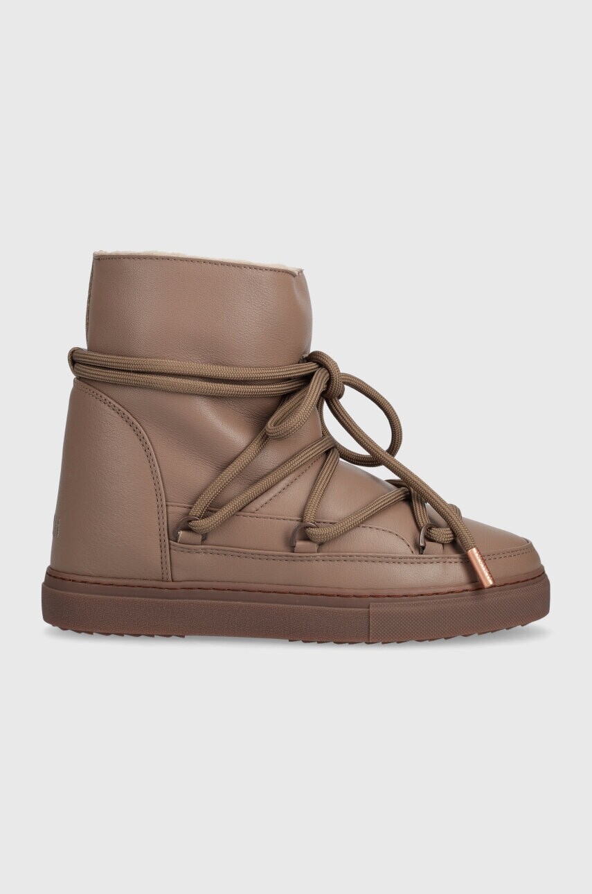 Kožené snehule Inuikii Full Leather Wedge hnedá farba, 75203-087