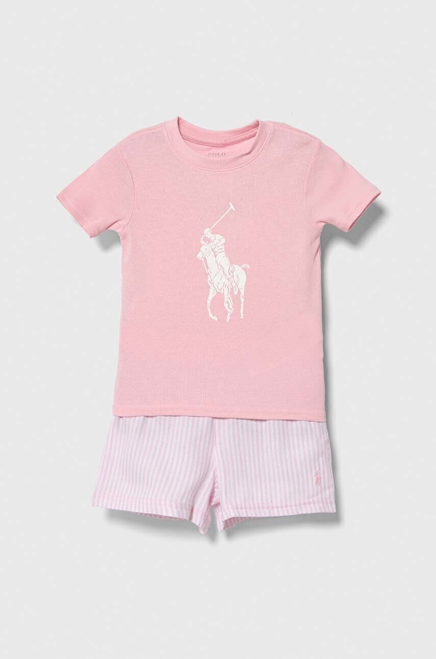 Detské pyžamo Polo Ralph Lauren ružová farba, vzorované