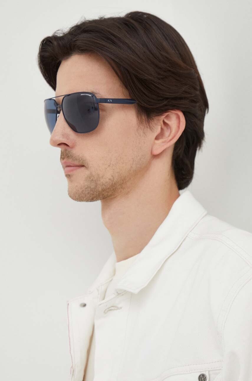 Slnečné okuliare Armani Exchange pánske, tmavomodrá farba, 0AX2047S
