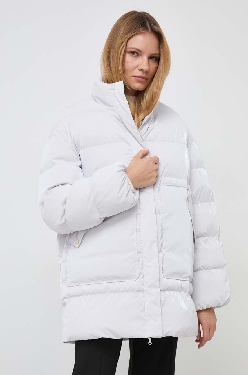 Bunda Patrizia Pepe dámska, šedá farba, zimná, oversize