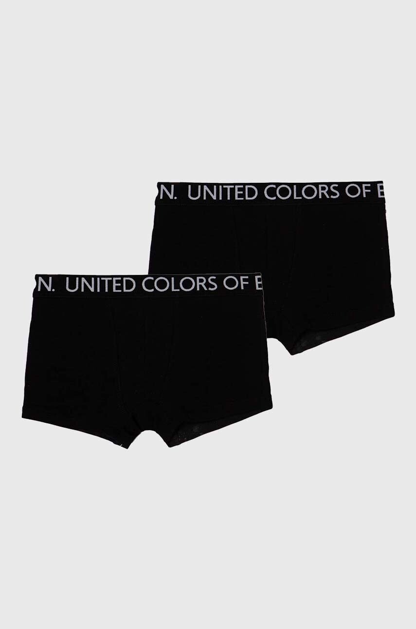 Detské boxerky United Colors of Benetton 2-pak čierna farba