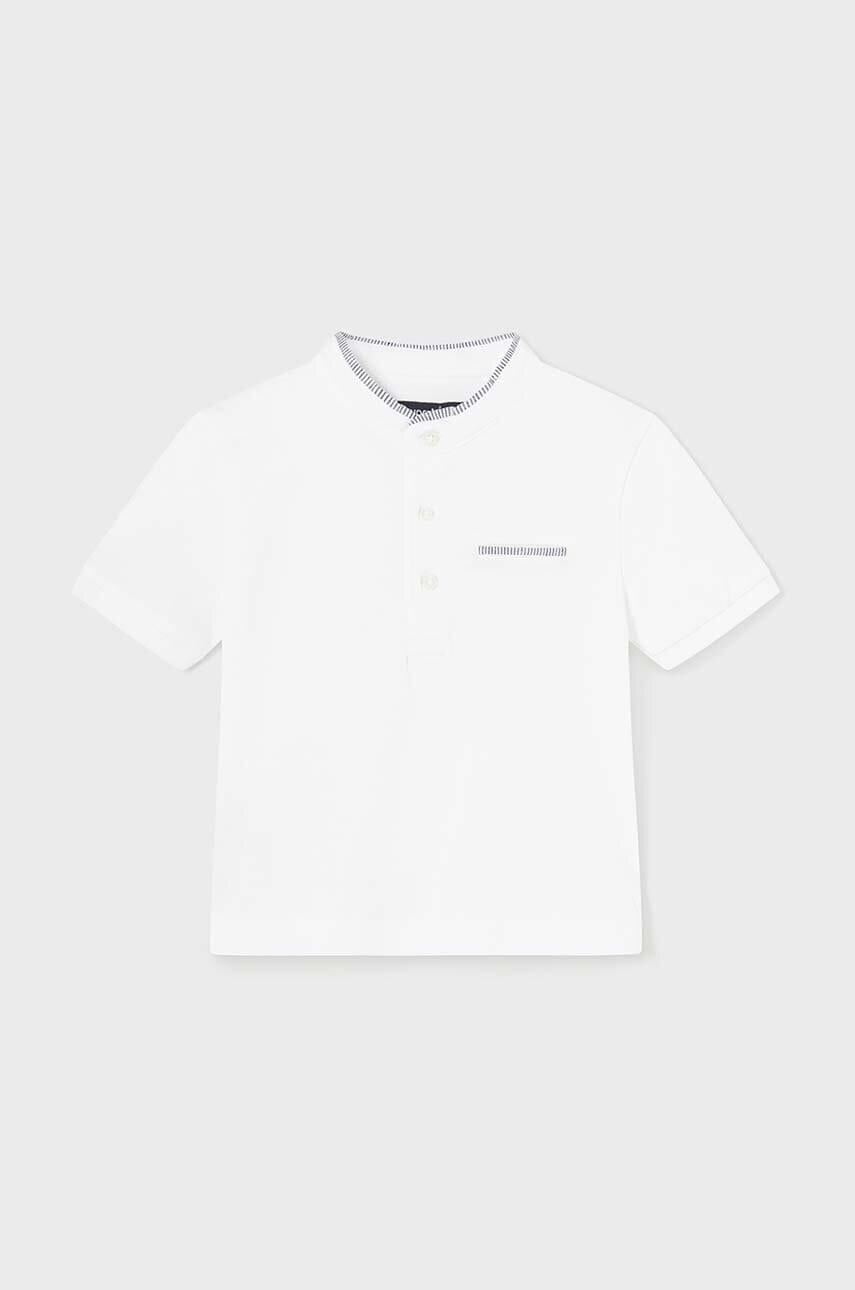 Detské pólo Mayoral biela farba, jednofarebný