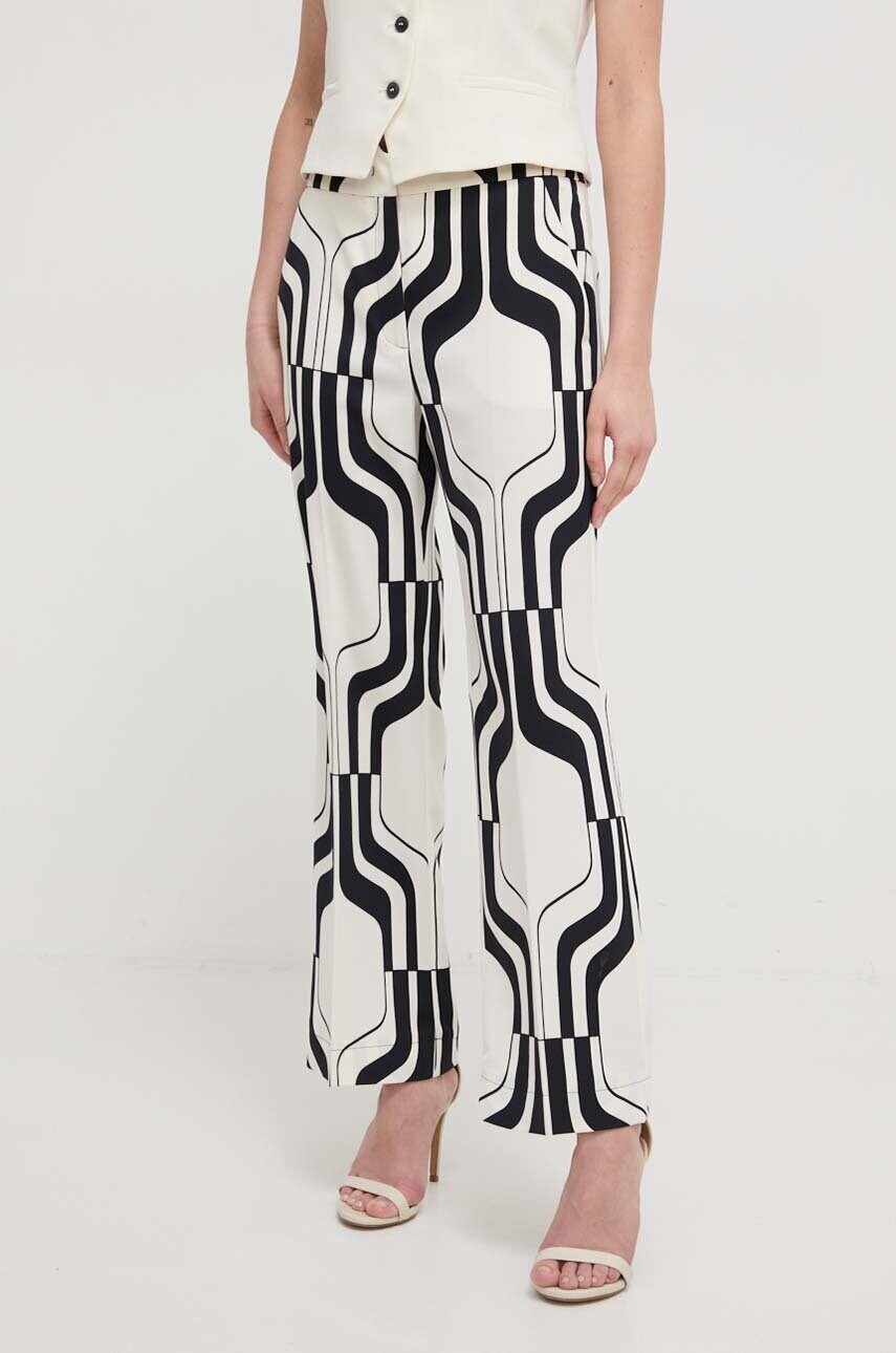 Nohavice Marella dámske, čierna farba, rovné, vysoký pás, 2413131043200