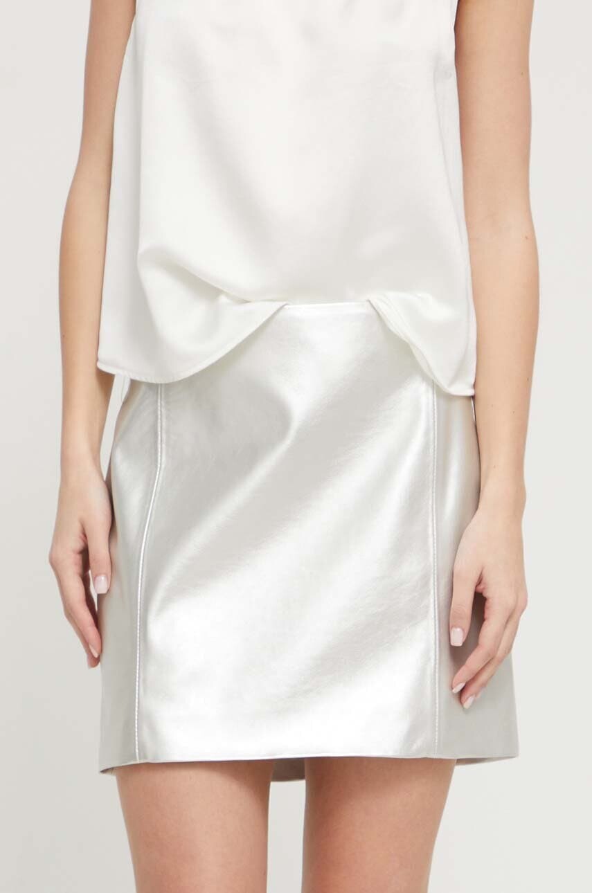 Sukňa HUGO strieborná farba,mini,rovný strih,50515641