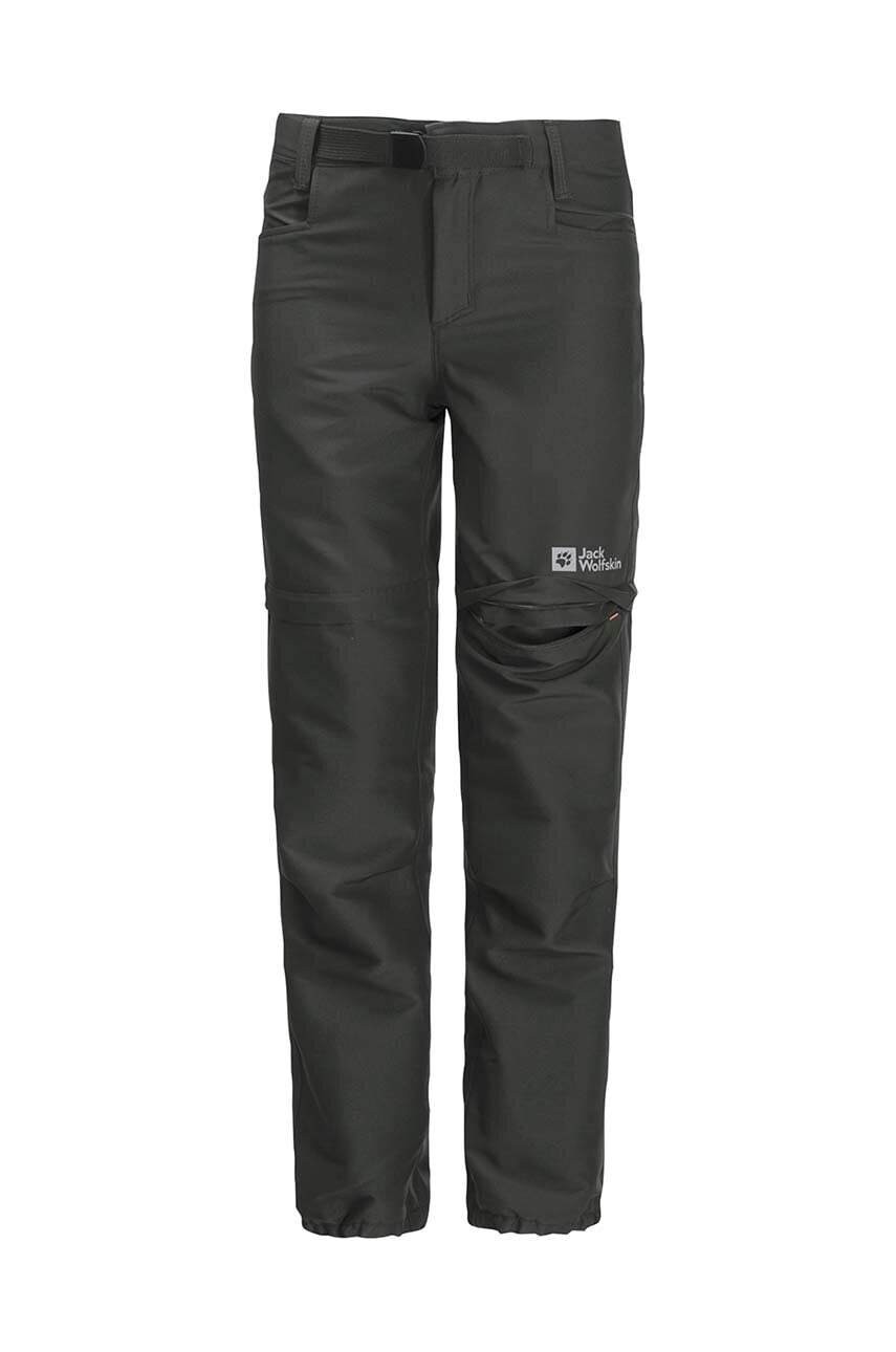 Detské nepremokavé nohavice Jack Wolfskin ACTIVE ZIP OFF čierna farba