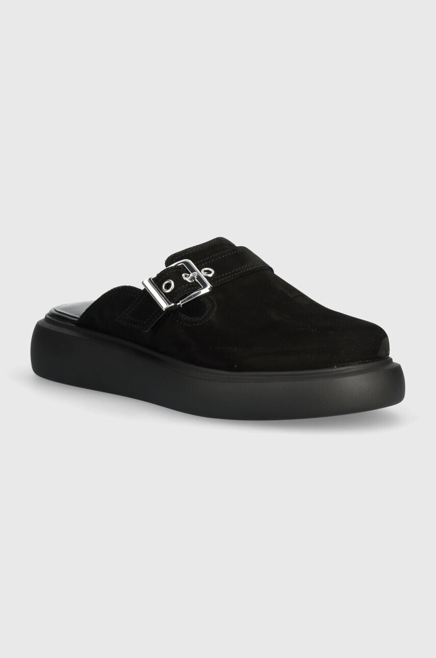Semišové šľapky Vagabond Shoemakers BLENDA BLENDA dámske, čierna farba, na platforme, 5519-750-20