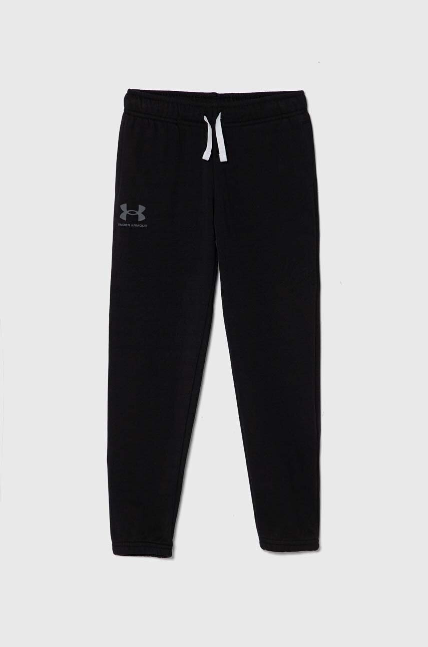 Detské tepláky Under Armour Boys Rival Terry čierna farba, jednofarebné