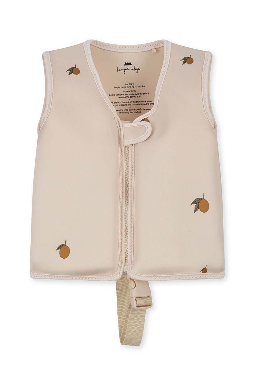 Detská plavecká vesta Konges Sløjd NEOPRENE FLOAT VEST béžová farba