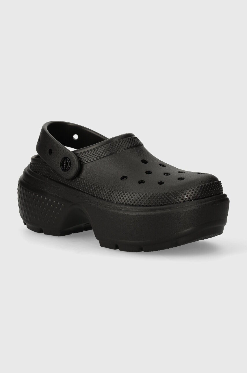 Šľapky Crocs Stomp Clog dámske, čierna farba, na platforme, 209347.001