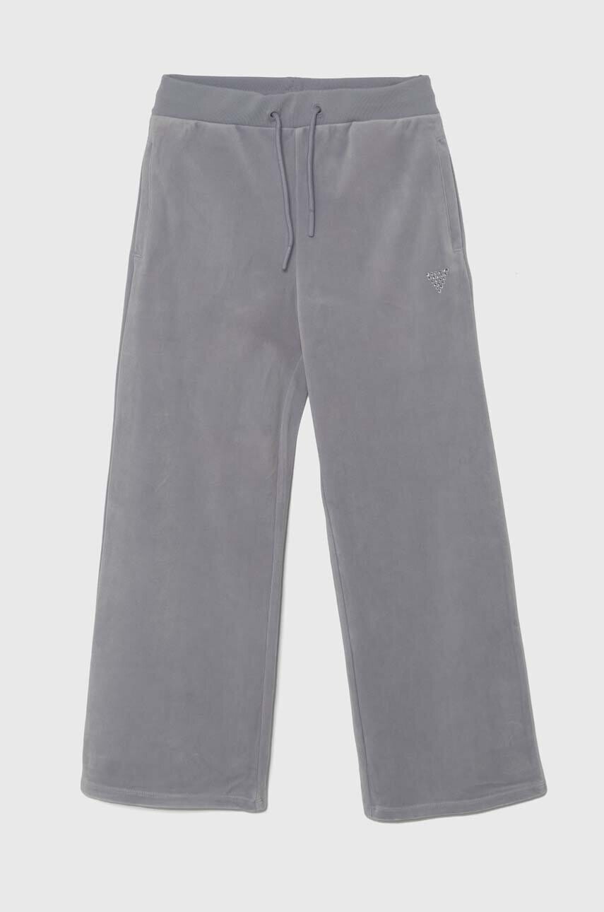 Detské tepláky Guess sivá farba, jednofarebné, J4RQ16 KBXI2