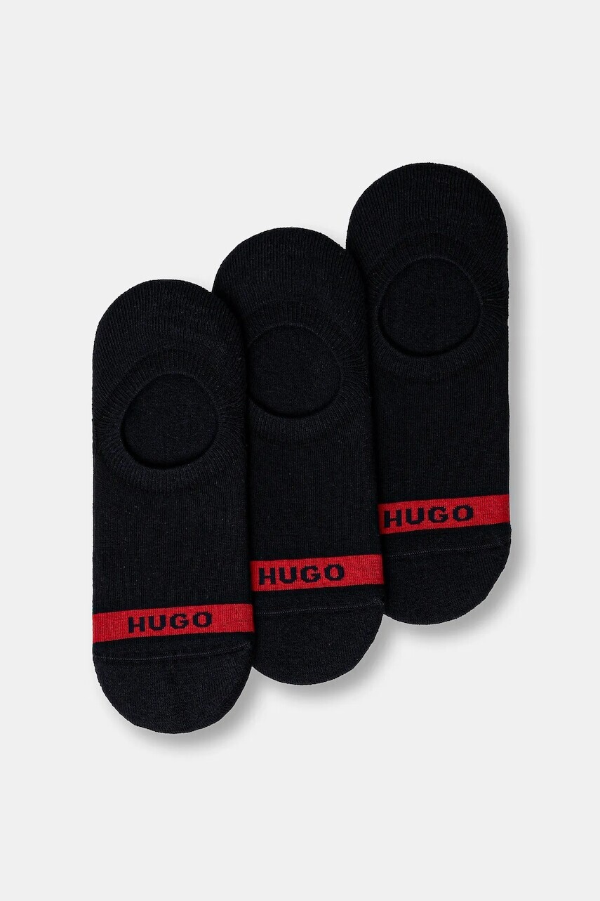 Ponožky HUGO 3-pak pánske, tmavomodrá farba, 50514916