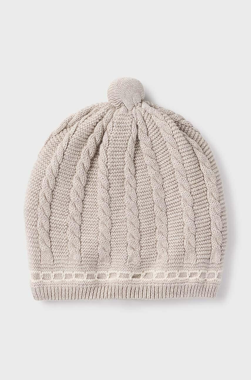 Detská bavlnená čiapka Mayoral Newborn béžová farba biela, bavlnená, 9774