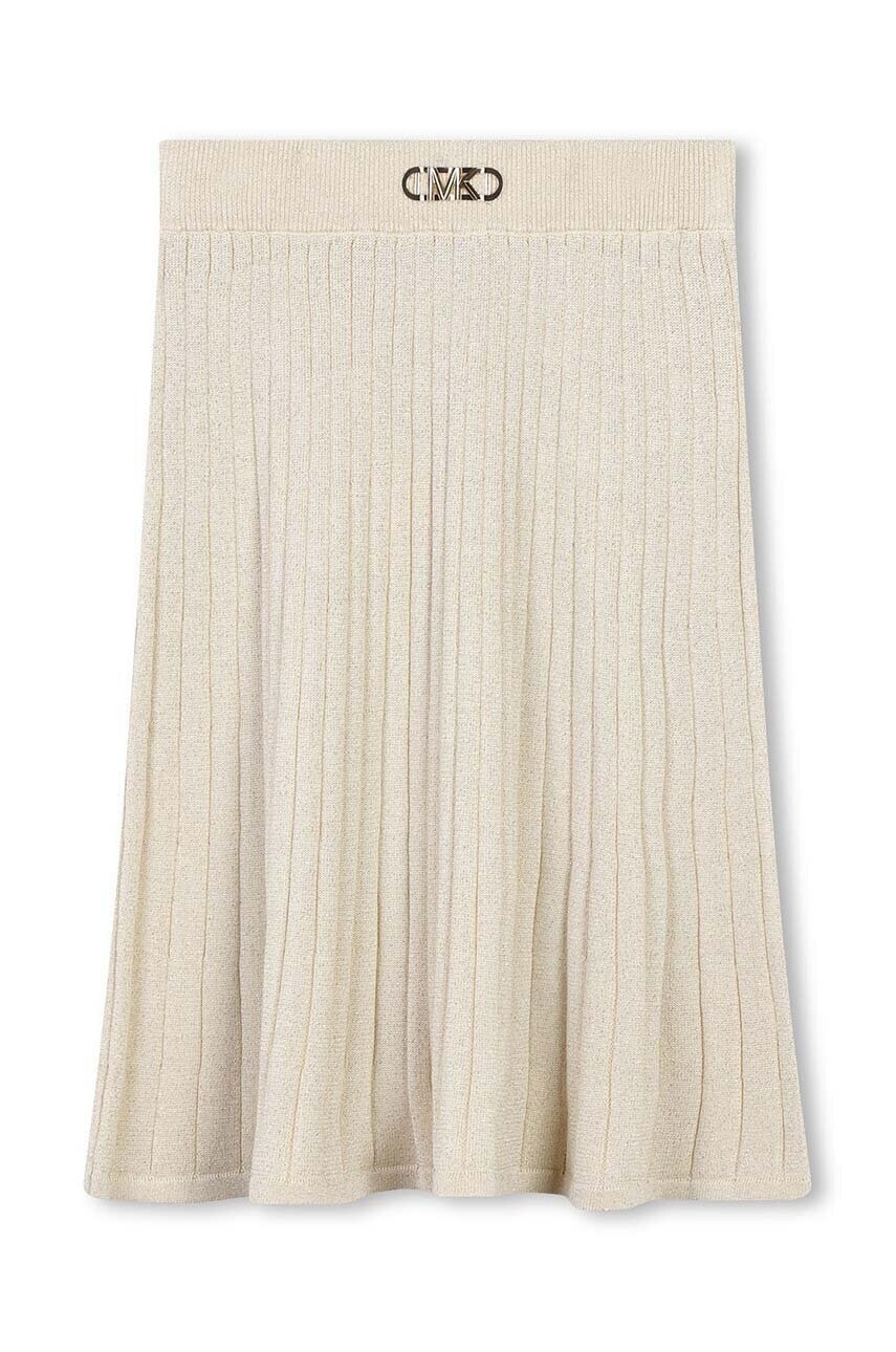 Dievčenská sukňa Michael Kors zlatá farba, midi, áčkový strih, R30194