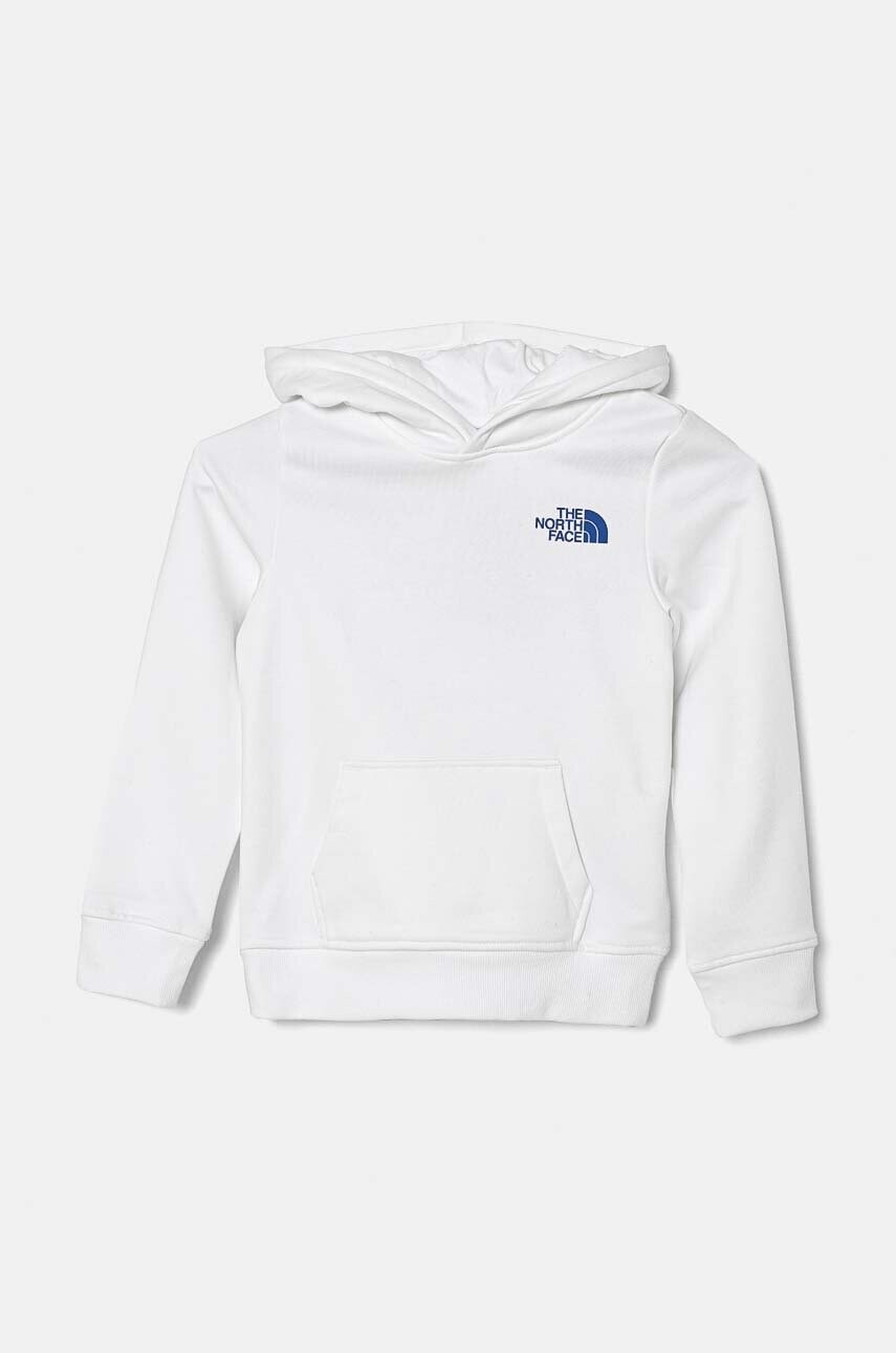 Detská mikina The North Face REDBOX REGULAR P/O HOODIE biela farba, s kapucňou, s potlačou, NF0A89H9FN41
