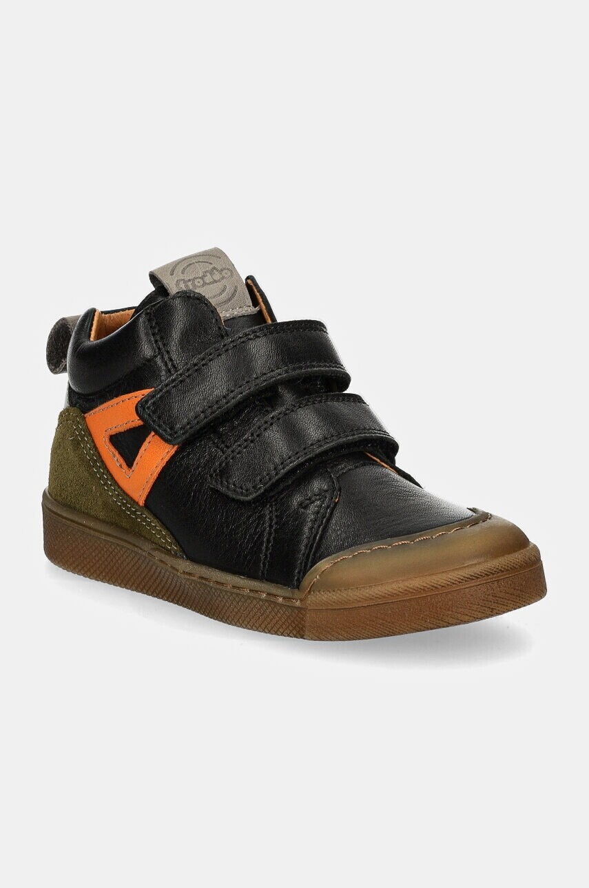 Detské kožené poltopánky Froddo ROSARIO HIGH-TOP čierna farba, G2110134