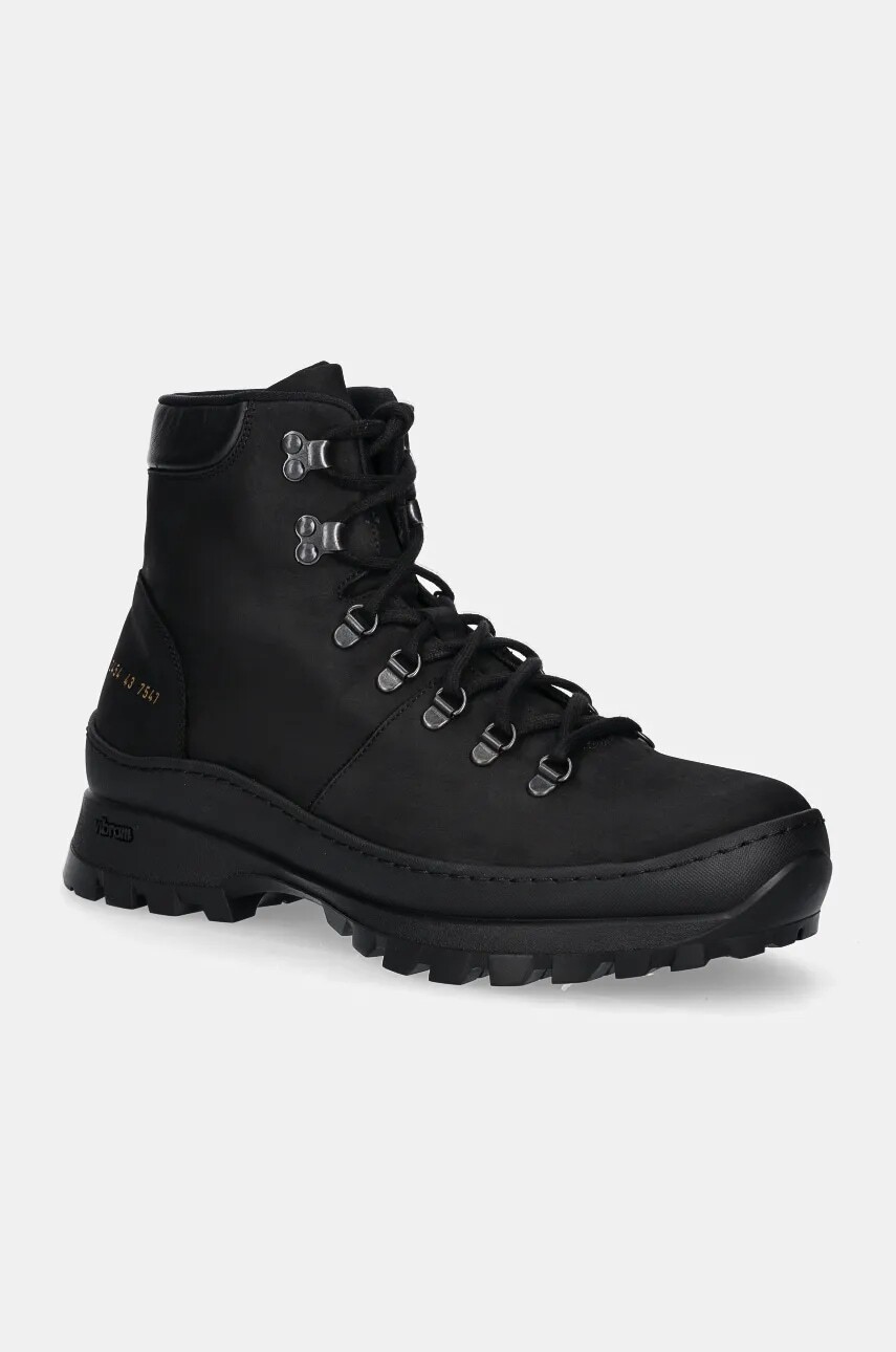 Kožené členkové topánky Common Projects Hiking Boot pánske, čierna farba, 2454