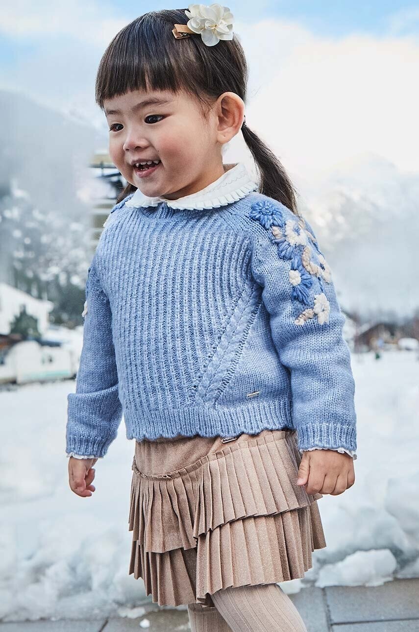 Dievčenská sukňa Mayoral béžová farba, mini, áčkový strih, 2902