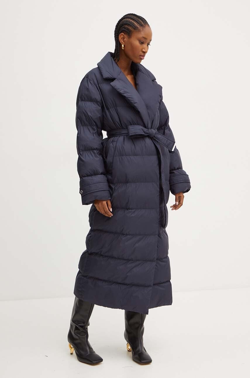 Bunda Pinko dámska, tmavomodrá farba, zimná, 103829 A0L5